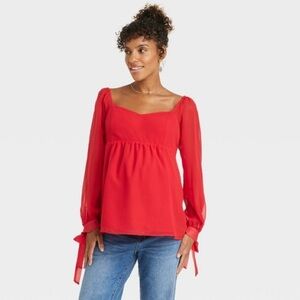 NWT Red sheer top by Ingrid & Isabel 😍